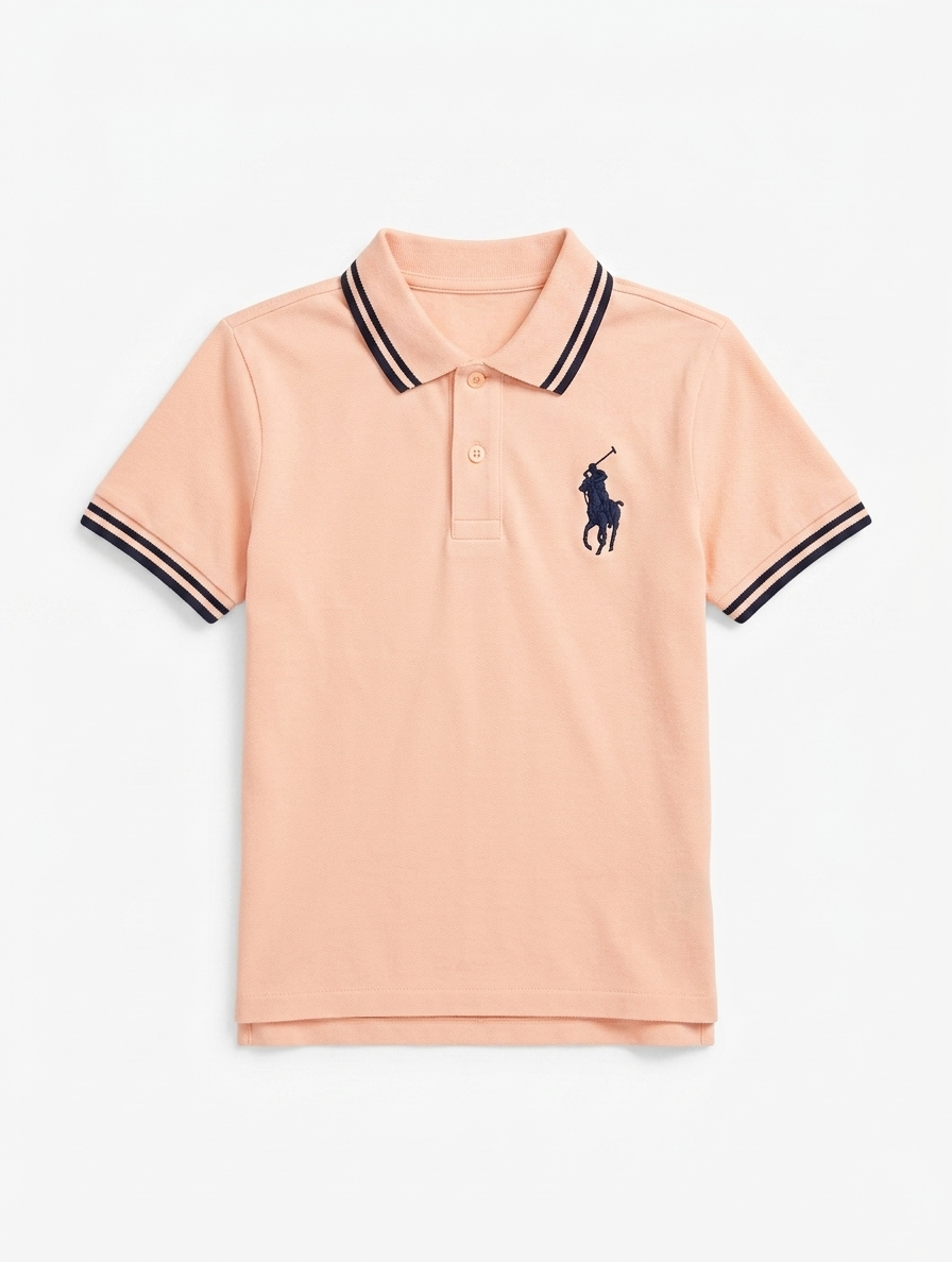 Kids Light Peach Polo Shirt