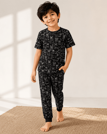 Black Printed Kids Night SuitApna Bacha (اپنا بچہ)1