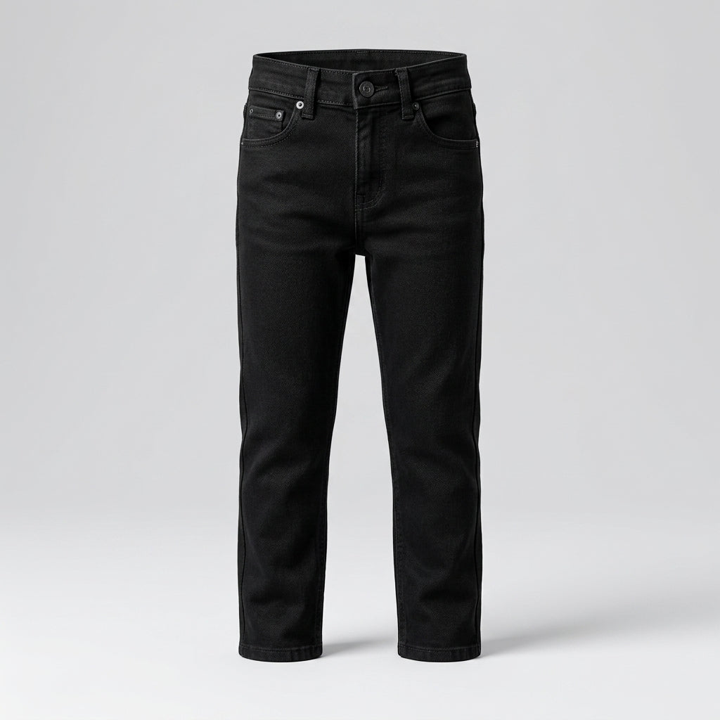 Black Wide Leg Kids Jeans Pant