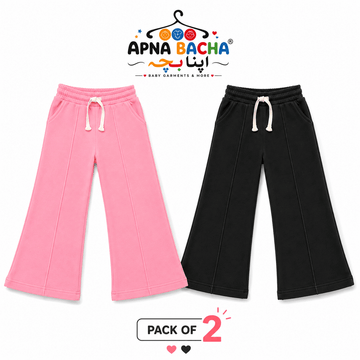 Girls Flapper Pack of 2 ( Pink - Black)Apna Bacha (اپنا بچہ)2 Years