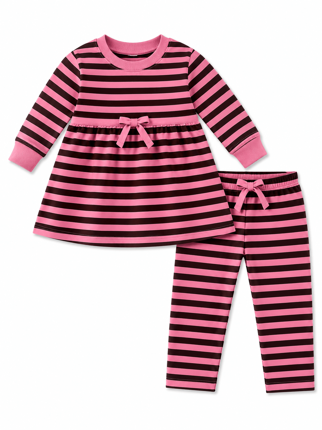 Girls Winter Frock with Pajama (Pink Fabric and Black lining)Apna Bacha (اپنا بچہ)2 Years