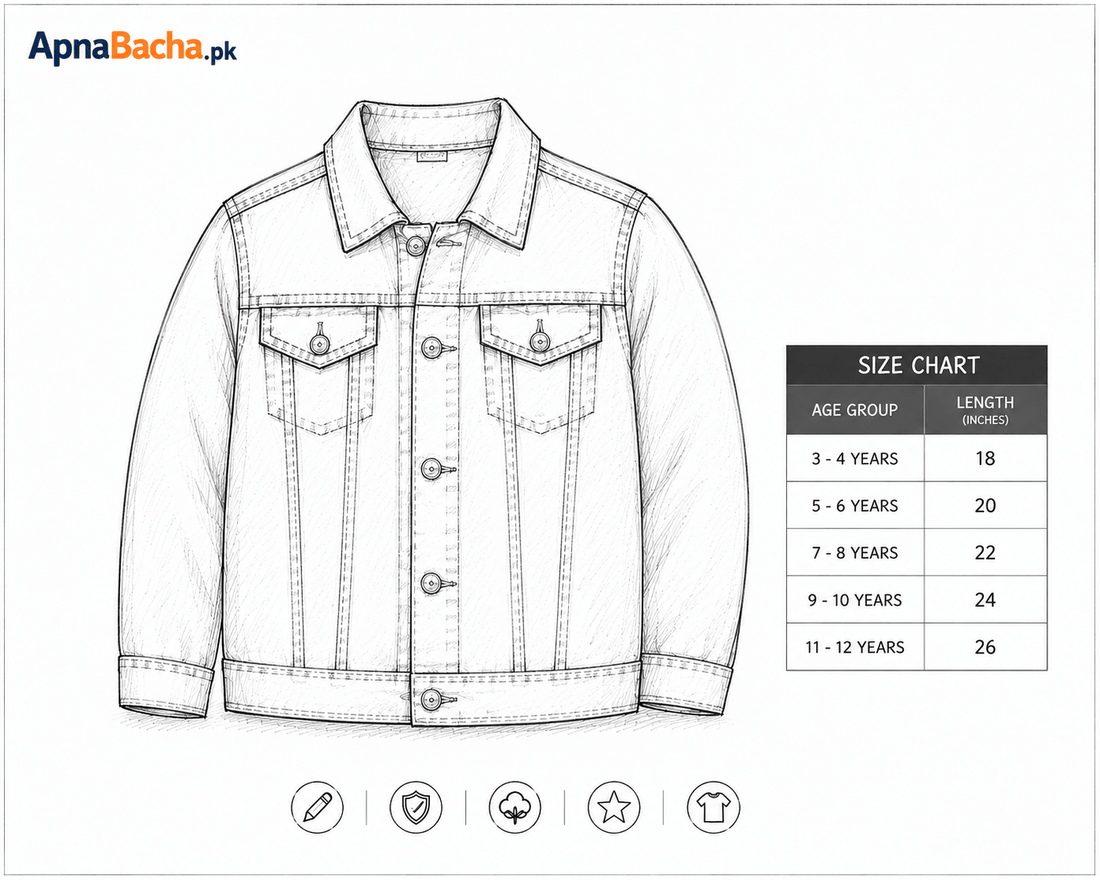 Kids Denim Jacket Smile EmbroideryApna Bacha (اپنا بچہ)3-4 years