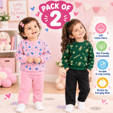 Kids Pack of 2 Winter Sweatshirt & Trouser Set (AB-01)Apna Bacha (اپنا بچہ)Fleece (Warm)