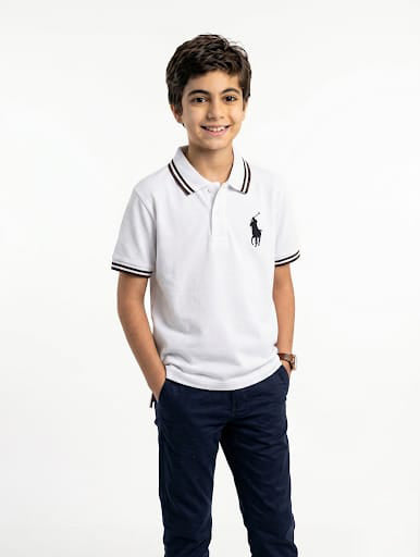 Kids White Polo Shirt