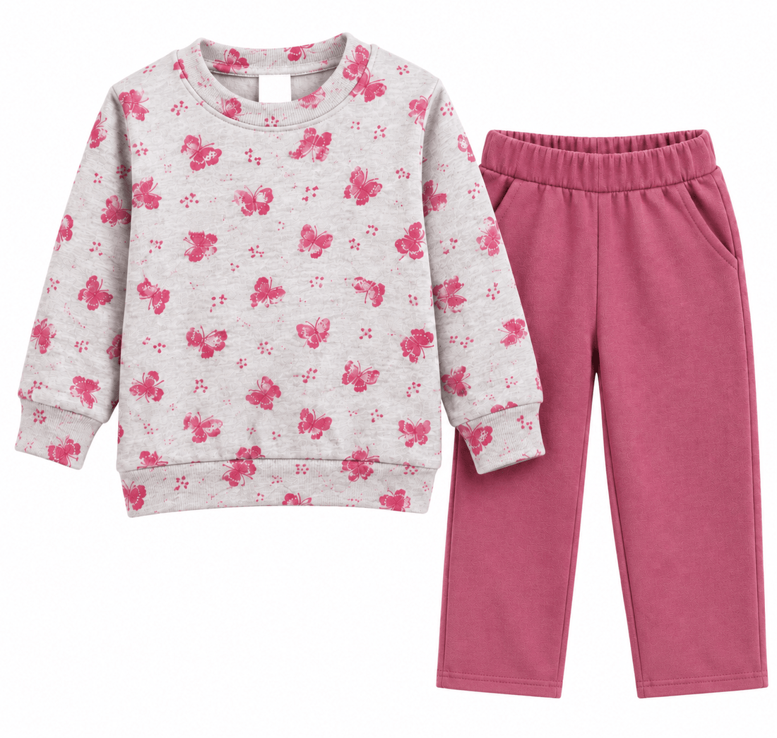 Kids Winter Tracksuit Grey Butterfly printApna Bacha (اپنا بچہ)1 Years