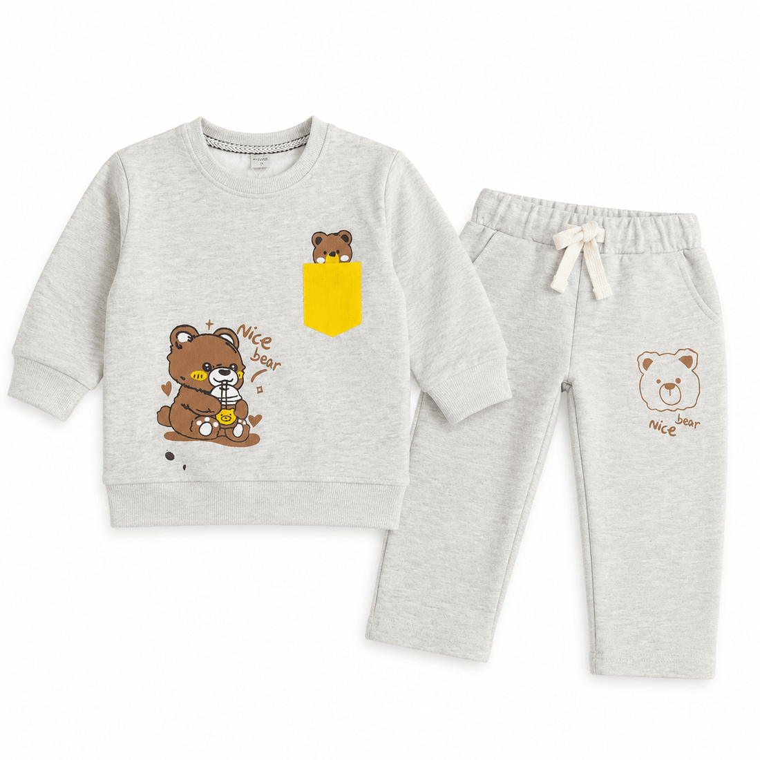 Kids Winter Tracksuit Grey T-Bear PrintApna Bacha (اپنا بچہ)1 Years