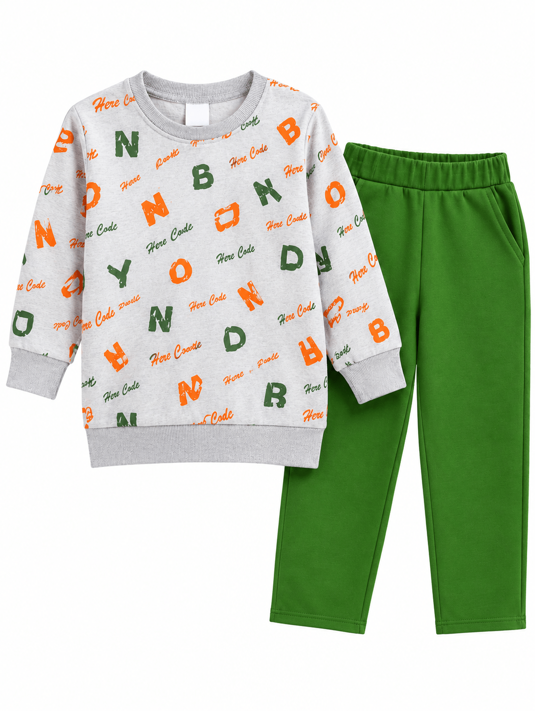 Kids Winter Tracksuit Gry Alfhabet printApna Bacha (اپنا بچہ)1 Years