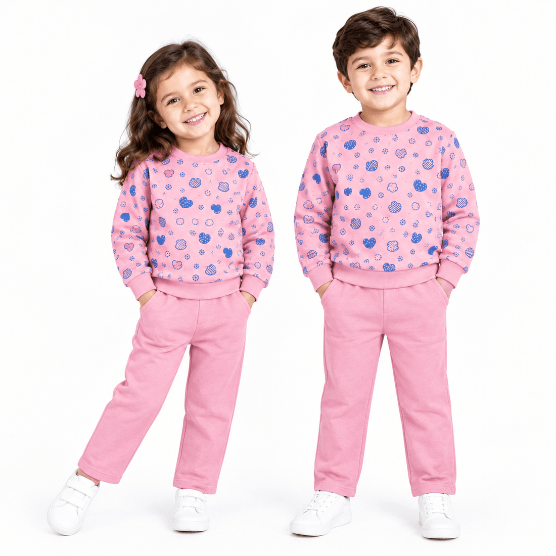 Kids Winter Tracksuit Pink and Blue printApna Bacha (اپنا بچہ)1 Years