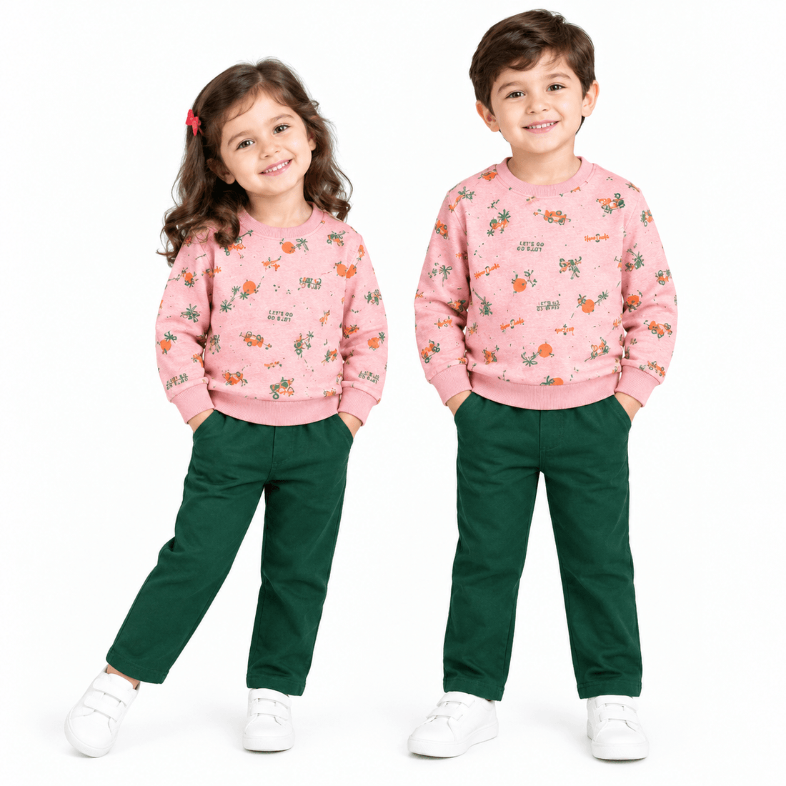 Kids Winter Tracksuit Pink Fabric tree and orange printApna Bacha (اپنا بچہ)1 Years