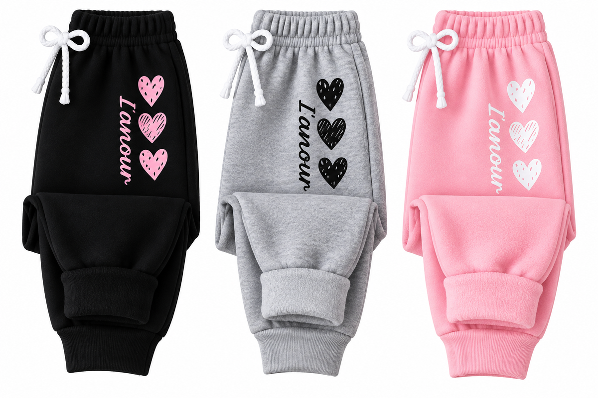 Girls Pajama Pack of 3 ( Pink - grey & Black)
