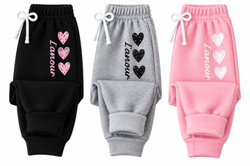 Girls Pajama Pack of 3 ( Pink - grey & Black)