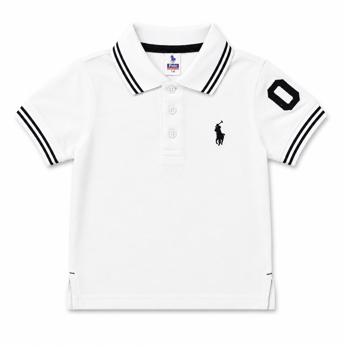 White with black lining Polo Shirt for kidsApna Bacha (اپنا بچہ)1 Years